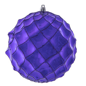 6" Lavender Shiny Form Ball Christmas Ornaments 4 Per Bag