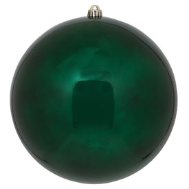 6" Midnight Green Shiny Ball Ornaments 4-Pack