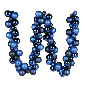 6' Midnight Blue Assorted Ball Ornaments Garland