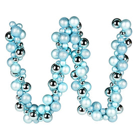 6' Baby Blue Assorted Ball Ornaments Garland
