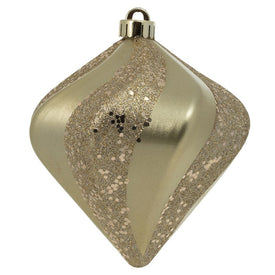 6" Champagne Swirl Diamond Candy Christmas Ornaments 3 Per Bag