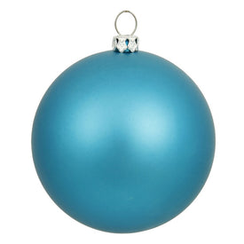 6" Turquoise Matte Ball Ornaments 4-Pack