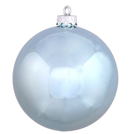 6" Baby Blue Shiny Ball Ornaments 4-Pack