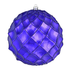 4" Purple Shiny Form Ball Christmas Ornaments Per Bag