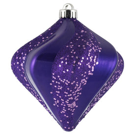 6" Purple Swirl Diamond Candy Christmas Ornaments 3 Per Bag