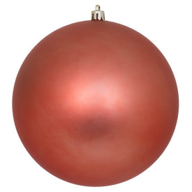 6" Coral Matte Ball Ornaments 4-Pack