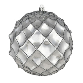 6" Limestone Shiny Form Ball Christmas Ornaments 4 Per Bag