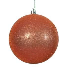 2.4" Burnished Orange Glitter Ball Christmas Ornaments 24 Per Bag