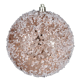 6" Cafe Latte Glitter Hail Balls Ornaments 4 Per Bag