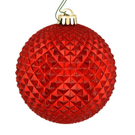6" Red Durian Glitter Balls 4 Per Bag