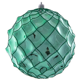 6" Seafoam Green Shiny Form Ball Christmas Ornaments 4 Per Bag