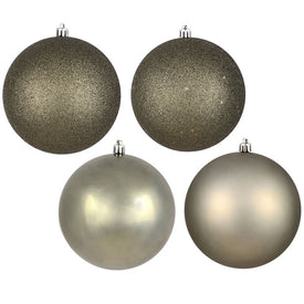 8" Wrought Iron Four-Finish Ball Christmas Ornaments 4 Per Bag