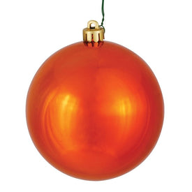 6" Burnished Orange Shiny Ball Ornaments 4-Pack