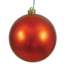 6" Burnished Orange Matte Ball Ornaments 4-Pack