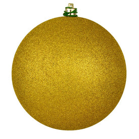 12" Medallion Gold Glitter Ball Ornament