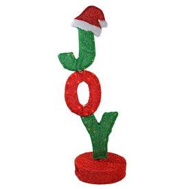 43.5" Rotating Red and Green Lighted JOY Sign Christmas Outdoor Decor