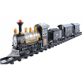 14-Piece Black Battery-Operated Lighted and Animated Classic Train Set