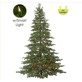 7.5' Pre-Lit Full Layered Pine Artificial Christmas Tree - Multi-Color LED Lights