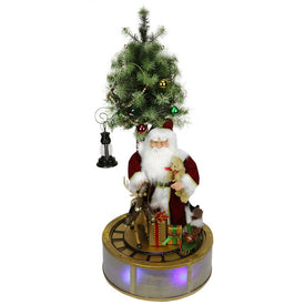 48" Musical LED Lighted Santa Claus with Rotating Train Christmas Decor