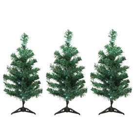 LED Lighted Christmas Tree Driveway or Pathway Markers Outdoor Decorations Set of 3