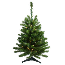 3' Pre-Lit Full Canadian Pine Artificial Christmas Tree - Clear Lights