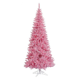 7.5' Pre-Lit Slim Pink Ashley Spruce Artificial Christmas Tree - Pink and Clear Lights