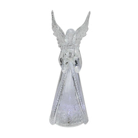 8.5A" LED Lighted Sparkling Angel with Heart Christmas Table Top Decoration