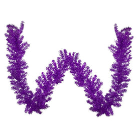 9' x 12" Metallic Purple Tinsel Artificial Christmas Garland - Unlit