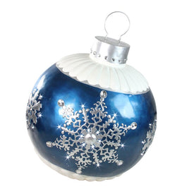 37" LED Lighted Blue Ball Christmas Ornament with Snowflake Outdoor Decoration