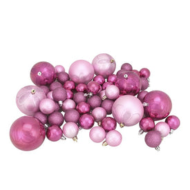 5.5" Bubblegum Pink Shatterproof Four-Finish Christmas Ornaments 125-Count