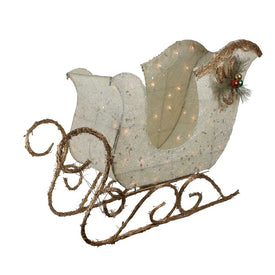 39" Ivory and Brown Sisal Sleigh Outdoor Christmas Decoration