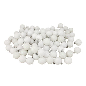 1.5" Winter White Shatterproof Four-Finish Christmas Ball Ornaments 96-Count