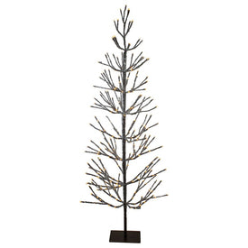 6' Pre-Lit LED Brown Artificial Christmas Tree with Icicle Lights- Clear Lights