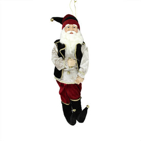 22" Black and Red Poseable Whimsical Elf Christmas Figurine