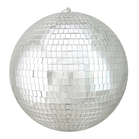 12" Silver Shatterproof Mirrored Glass Disco Christmas Ball Ornaments 1