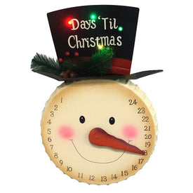 20" Pre-Lit Beige and Black Artificial Christmas Snowman Advent Calendar