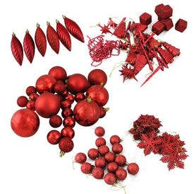 5.5" Apple Red Shatterproof Three-Finish Christmas Ornaments 125-Count