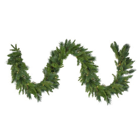 9' Pre-Lit Mixed Rosemary Pine Artificial Christmas Garland - Clear Lights