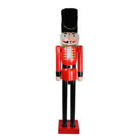 6' Giant Commercial-Size Wooden Red and Black Christmas Nutcracker Soldier