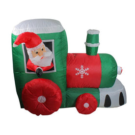 4.5' Inflatable Santa on Locomotive Train Lighted Outdoor Christmas Decoration