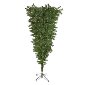 5.5' Pre-Lit Medium Spruce Upside Down Artificial Christmas Tree - Clear Lights