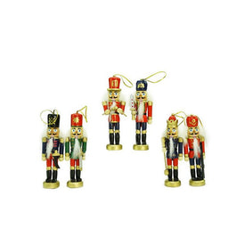 5.25" Red and Blue Classic Nutcracker Ornaments Set of 6