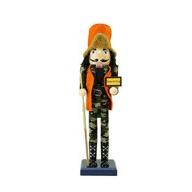 15" Orange and Green "Gone Hunting" Christmas Nutcracker in Fatigues