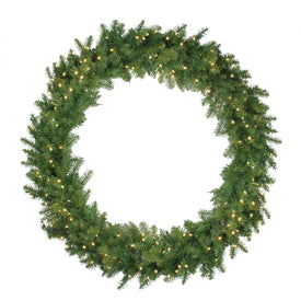48" Pre-Lit Northern Pine Artificial Christmas Wreath with Warm White LED Lights