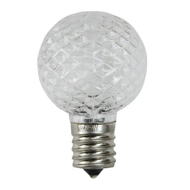 Faceted LED G40 Clear Christmas Replacement Bulbs Pack of 25