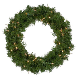 18" Deluxe Windsor Pine Artificial Christmas Wreath with Clear Lights