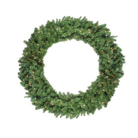 48" Pre-Lit Canadian Pine Artificial Christmas Wreath with Clear Lights