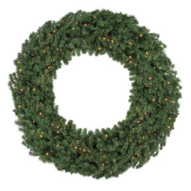84" Pre-Lit Commercial Canadian Pine Artificial Christmas Wreath with Clear Lights