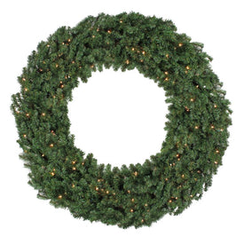 60" Pre-Lit Commercial Canadian Pine Artificial Christmas Wreath with Clear Lights