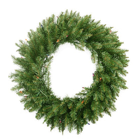 24" Pre-Lit Northern Pine Artificial Christmas Wreath with Multi-Color Lights